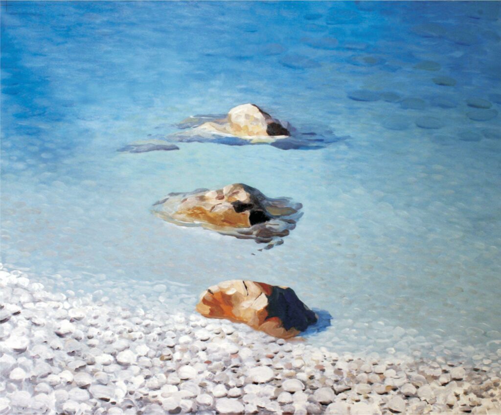 Spiaggia dell'isola d'Elba nella pittura di Alex Rinesh